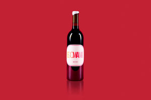 2019 Millen Vineyard 'Egomaniac' Cabernet Sauvignon on red background